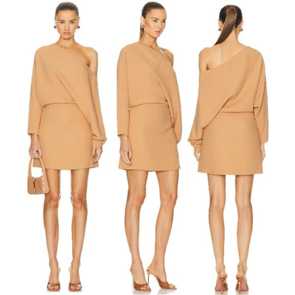 Alexis Katia Crepe Off-the-Shoulder Blouson Mini Dress Topaz Women's Size Small